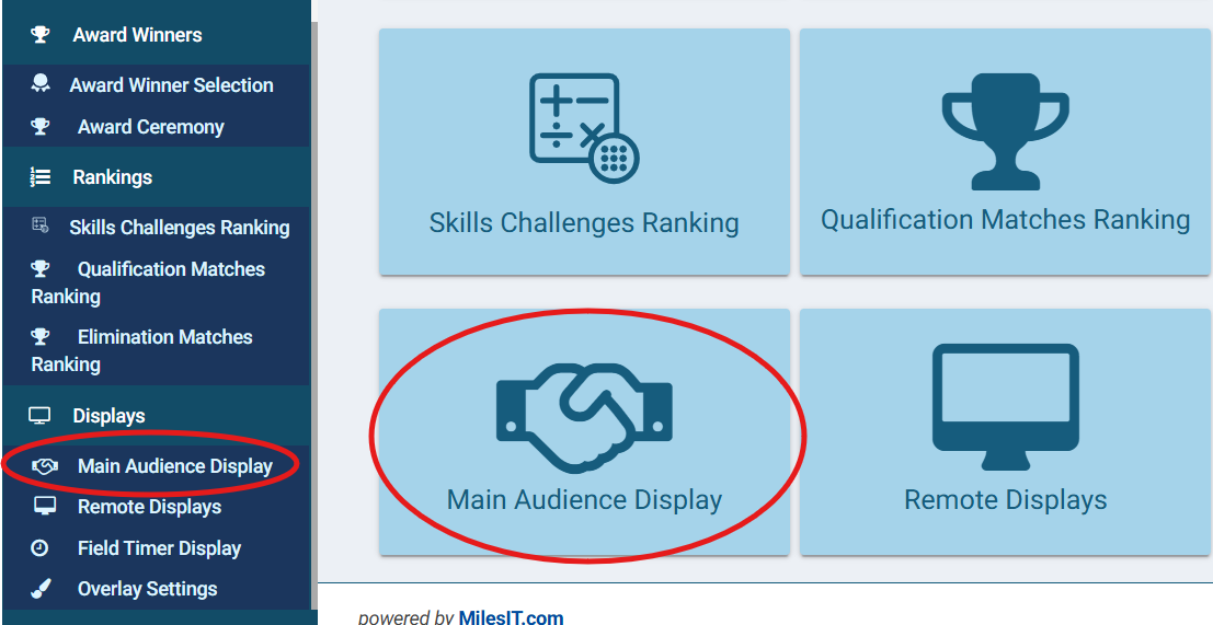 Accessing the Main Audience Display menu.png